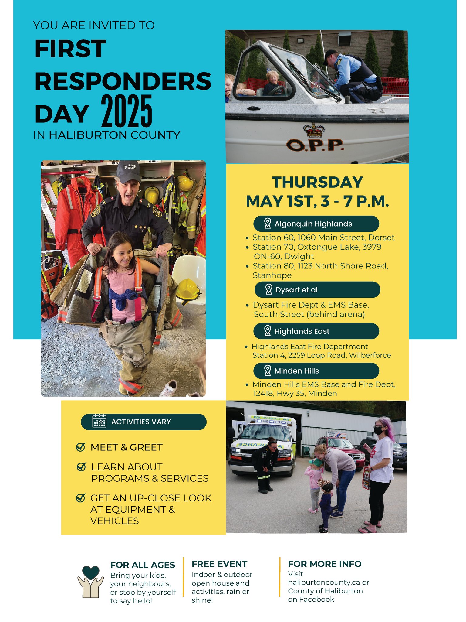 First Responders Day poster listing addresses noted above